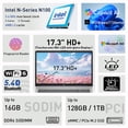 thumbnail image 2 of HP Essential 17.3" HD+ Laptop, Intel N100, 8GB RAM, 512GB SSD + 128GB eMMC, Windows 11 Home, Purple, 2 of 7