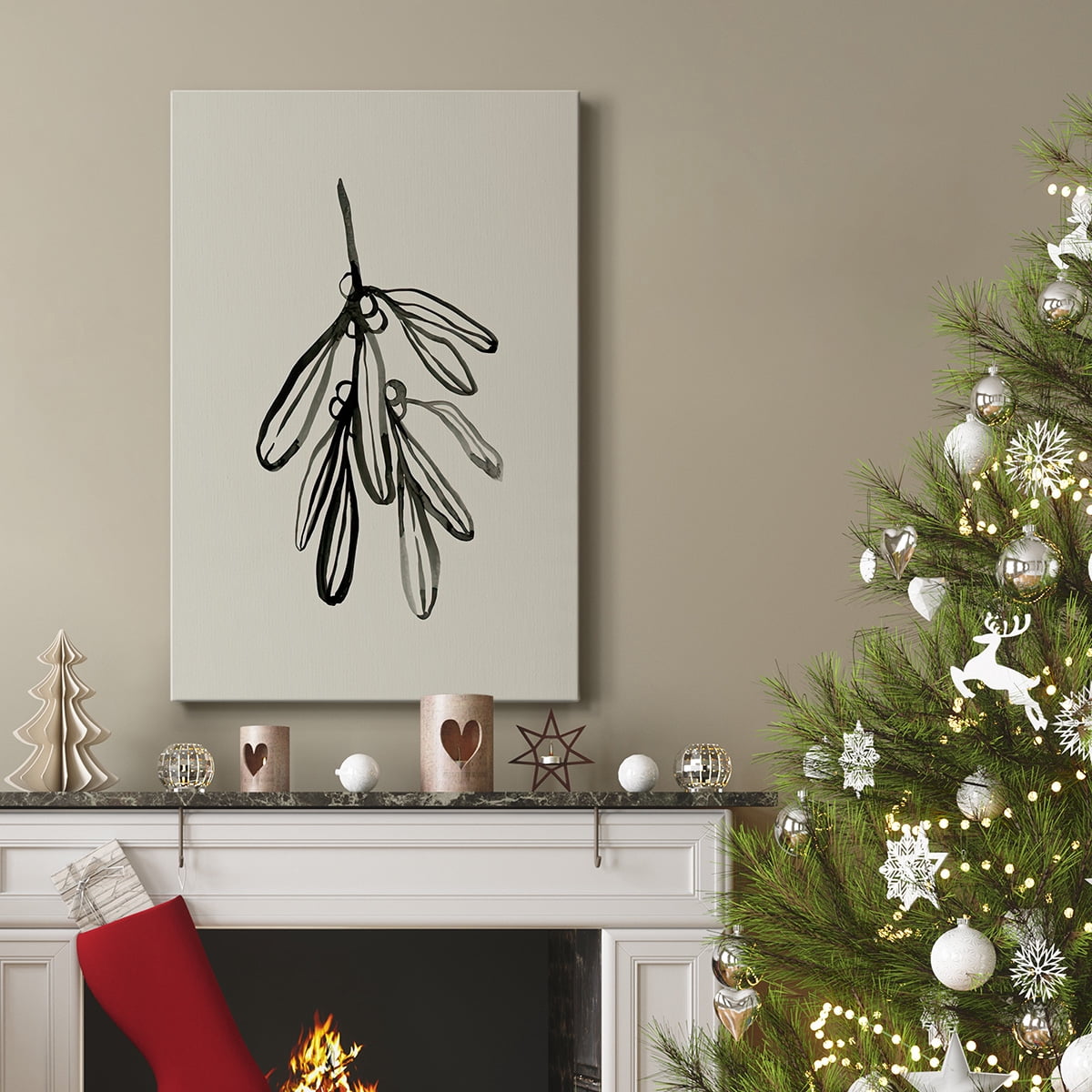 Mistletoe Sketch I- Gallery Wrapped Canvas