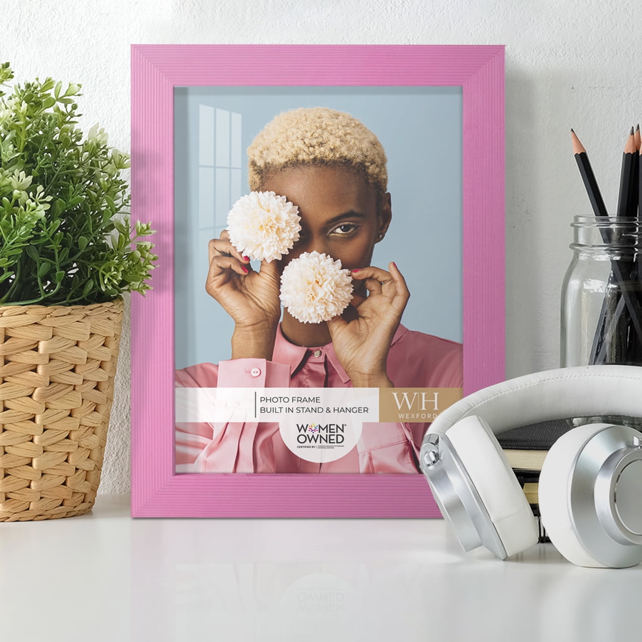 Grooved 6 in. x 8 in. Pink Picture Frame (Set of 2)