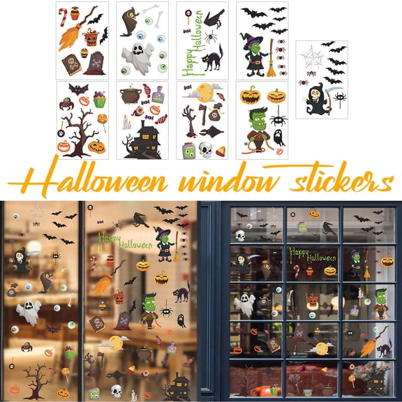BOBOMOTI Halloween Decorations Halloween Window Clings Wall Stickers for Halloween Party Decorations Halloween Window Decoration Party Supplies Clearance
