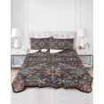 thumbnail image 3 of Retro Boho Twin XL Size Down Alternative Comforter,Lightweight Comforter Quilt Bedding Set with Pillow Shams Rustic Flowers Modern Geometric Abstract Art Bed Comforter Duvet Insert 68"x98", 3 of 7