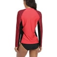 thumbnail image 5 of Women's Striped Rash Guard Long Sleeve Swim Shirt UPF 50+ Swimsuit Tops, 5 of 8