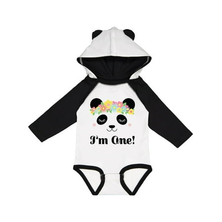 

Inktastic First Birthday Panda 1 Year Old Girl Gift Baby Girl Long Sleeve Bodysuit