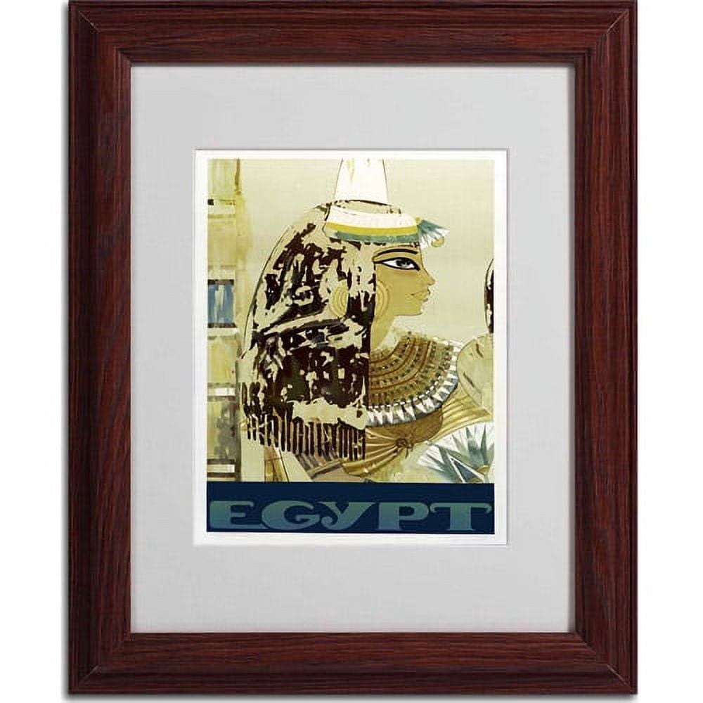 Trademark Fine Art "Visit Egypt Cleopatra" Matted Framed Art by Vintage Apple Collection, Wood Frame