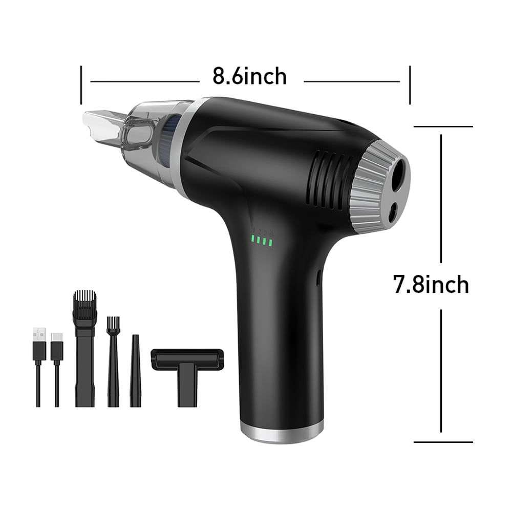 Air Duster & Vacuum Keyboard Cleaner 2 in 1, 78000RPM Electric Compressed Air Duster, Handheld Cordless Air Duster for Electronics Car Computer, 17000PA Suction Power, Replaces Air Can Blower