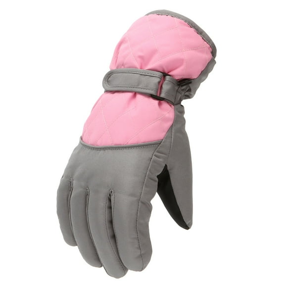 HBFAGFB Winter Gloves Boys Girls Outdoor Windproof Water-Proof Sports Running Mittens Pink