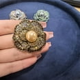 thumbnail image 3 of Rhinestone Camellia Flower Brooch Pin for Women Men Fashion Crystal Shell Pearl Blossom Brooch Lapel Pins Elegant Dress Accessories Jewelry Wedding Anniversary Boutonniere Corsage, 3 of 11