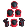 thumbnail image 3 of Kit de 7 protectores de patineta para niños, de PVC, para casco, rodillas, codos y muñecas, para patinaje y ciclismo, color rojo, 3 of 3
