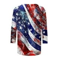 thumbnail image 4 of 4th of July Tops for Women 3/4 Length Sleeve Womens Crewneck Summer Top 2024 Graphic Tees Holiday Red White and Blue Shirts Festivel Tunic Blouse, 4 of 5