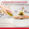 thumbnail image 2 of Holstein Housewares 2.5 Qt Nonstick Ceramic Saucepan with Gold Stainless Steel Handle, White and Gold, 2 of 9