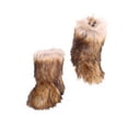 thumbnail image 3 of Fangasis Girls Fashion Winter Shoes Color Block Fluffy Boots Walking Non-Slip Fuzzy Booties Brown 11.5C, 3 of 3