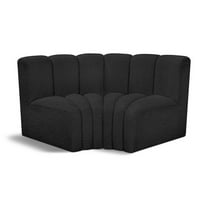 Meridian Furniture Arc Black Boucle Fabric Modular Sectional