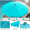 thumbnail image 6 of WYDK 10FT Solar LED Patio Umbrella, 2-Tiers Scalloped Outdoor Table Market Umbrella with 24 LED Lights, Vented Top, Tilt Adjustment, Crank, 8 Ribs for Backyard Poolside Deck Beach Lawn (Turquoise), 6 of 10