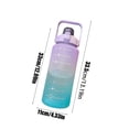 thumbnail image 3 of Portable 2 Liter Water Bottle With Handle For Gym And Travel - Large Motivational Time Marker Water Jug, Leak Proof, Gradient Matte Plastic Cup, 3 of 6