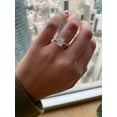 thumbnail image 4 of SOLITAIRE JEWELS 3.30Ct Cushion Moissanite Diamond Engagement Ring 10K White Gold With Marquise Pave, 4 of 7