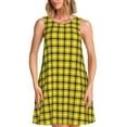 thumbnail image 1 of Fotbe Yellow Checkered Plaid Vestido de Verano sin Mangas para Mujer – Vestido Midi Línea A, Estilo Camiseta Floral, Vestido Playero Casual y Fluido, 1 of 7