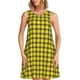 thumbnail image 1 of Fotbe Yellow Checkered Plaid Vestido de Verano sin Mangas para Mujer – Vestido Midi Línea A, Estilo Camiseta Floral, Vestido Playero Casual y Fluido, 1 of 7