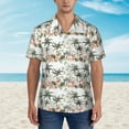 thumbnail image 4 of Daiia Flamingo Palm Trees Hawaiian Shirt for Men Gentle Cotton Regular Short Sleeve Casual-3X-Large, 4 of 9