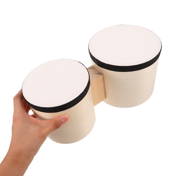 ELAYARD 1Sets Portable Wooden Bongos Drum with for Music Party