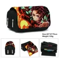 thumbnail image 1 of Estuche para lápices de Anime Demon Slayer, bolsa de almacenamiento de dos capas para estudiantes, estuche para lápices de dibujos animados Tanjirou Nezuko Zenitsu Giyuu, accesorio para cosplay, 1 of 6