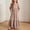 Brown, variant on Girls Short Sleeve Smocked Summer Ruffle Dresses with 2 Pockets Crew Neck Casual Party Maxi Dress Khaki 5-6 Years