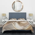 thumbnail image 3 of Designart "Liquid Gold in Subtle Pink and Taupe VIII" Abstract Liquid Ink Bedding Covert Set - Modern Pink Abstract Bed Set With 1 Sham, 3 of 6