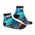 thumbnail image 6 of Salouo Underwater Fish Turtle Pattern Unisex Middle Tube Socks,Middle-Finger Knee High Socks Over The Calf Tube Stocking Crew Stockings for Women and Men Tube Socks, 6 of 8
