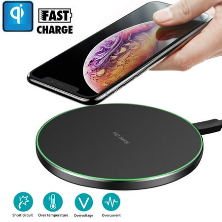 EEEkit QI Wireless Fast Charger CellPhone Charging Pad Mat for iPhone XS/XR/ X/8 Samsung Galaxy Note 9/8/5,S10E/S10/S9/S8/S7/S6 Edge