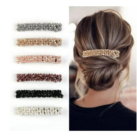 ZOUYUE 6PCS Hair Barrette Rhinestone Hair Clip Decorative Hair Side Clip Hair Pins Hair Accessories for Women Girls