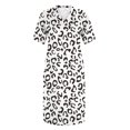 thumbnail image 2 of Gibobby Vestido de verano casual para mujer Vestido con cuello en V y estampado floral de manga corta informal de verano para mujer Boho Beach Mini Swing Sundr(Blanco,G), 2 of 5