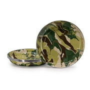 Golden Rabbit Enamelware Camouflage Pattern - Set of 4 - 10 inch Pasta Plates - Golden Rabbit Enamelware