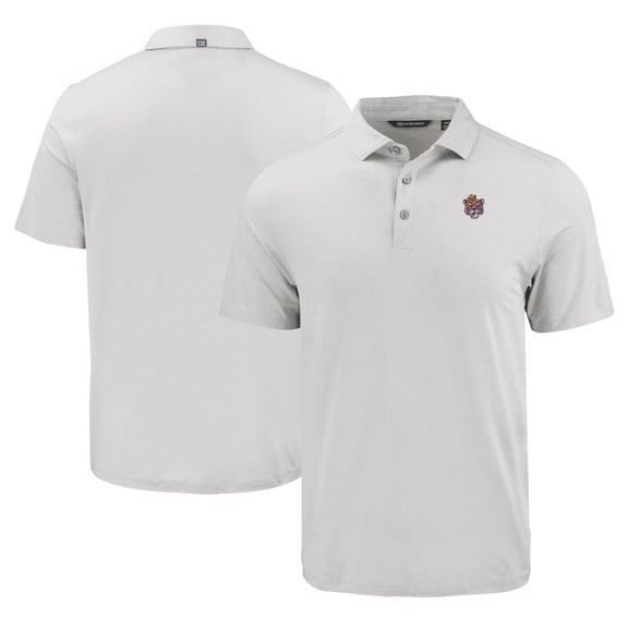 Men's Cutter & Buck Gray LSU Tigers Coastline Epic Comfort Eco Recycled Polo