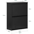 thumbnail image 3 of SoBuy 2 Flip-Drawers Shoe Cabinet Shoe Rack Shoe Storage Cupboard Organizer Unit FSR165-K-SCH, 3 of 8