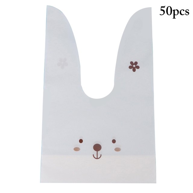Coofit 50PCS Candy Bag Rabbit Ears Design Treat Bag Party Favor Bag for Cookies Candy