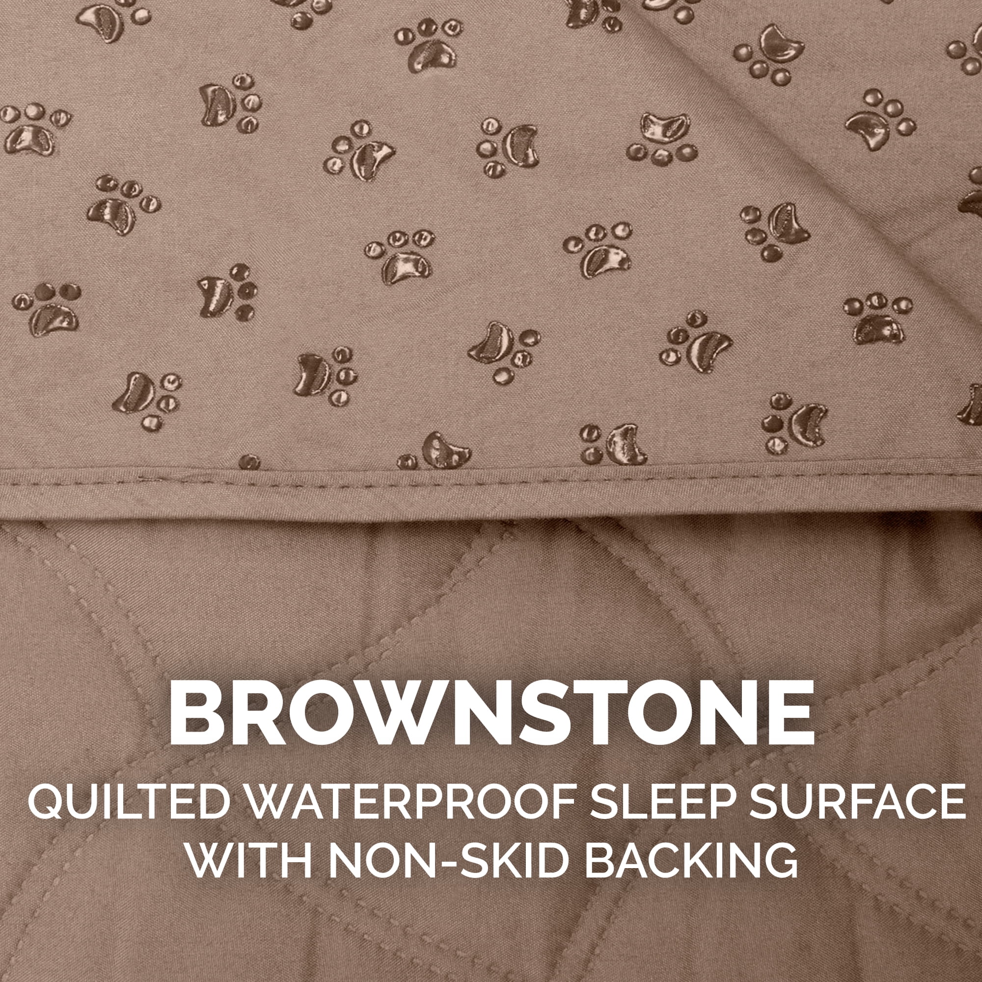 FurHaven Quilted Twill Waterproof Bed & Furniture Protector, Brownstone, Large/Queen, 1 Count
