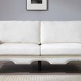 thumbnail image 2 of 66-Inch Modern Linen Loveseat Sofa with Wooden Legs & Crystal Button and Copper Nail, Tufted Backrest, Perfect for Living Room, Bedroom, or Office (Beige), 2 of 7