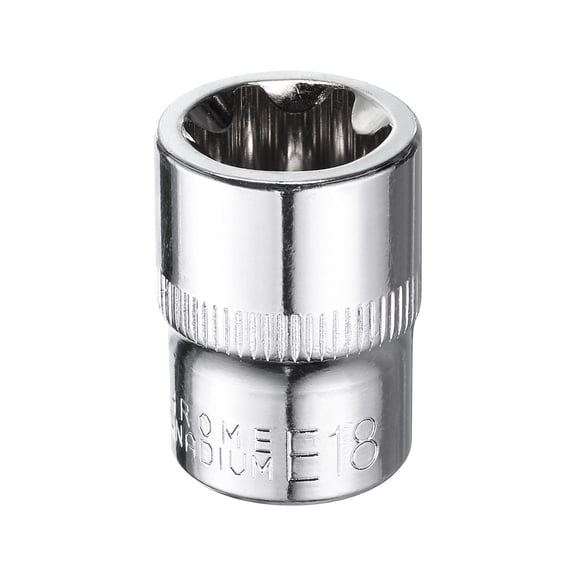 Uxcell E-Torx Socket 3/8" Drive E18 Star Socket 1.1" Length 6 Point Spline Sleeve