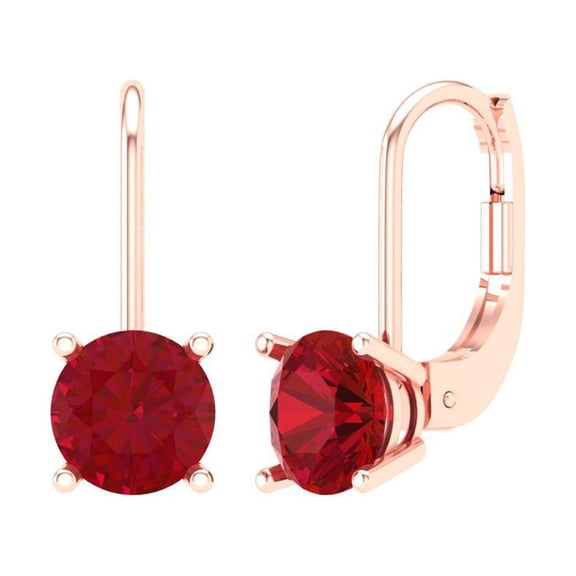 Clara Pucci 2Ct Tourmaline Round Cut VVS1 Lever Back Drop Dangle 18k Solid hypoallergenic Gold Designer Earrings For October