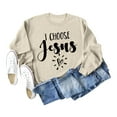thumbnail image 3 of I Choose Jesus Sweatshirts for Women Long Sleeve Crewneck Christian Graphic Sweatshirt Pullover Tops, 3 of 5