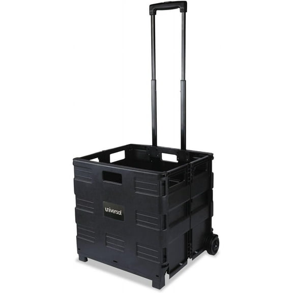 UNV14110 18-1/4 in. x 15 in. x 18-1/4 in. to 39-3/8 in. Collapsible Mobile Storage Crate - Black