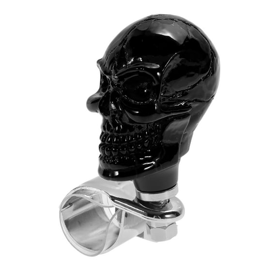 30.5mm Car Steering Wheel knob Small Skull Vehicle Steering Wheel Rotator Ball for SUV Pickup Trucks Semi-Trailers Vans Boats Black 1 Pc