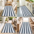 thumbnail image 4 of Hallway Runner Rug 2'x6', Haze Blue Stripe Kitchen Runner Rugs Non-Slip Carpet Mats, Farmhouse Blue Gray Striped Bedside Rugs Runners Washable Floor Carpet for Bathroom Laundry Room, 4 of 8