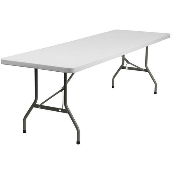 Bowery Hill 30" x 96" Plastic Folding Table in White