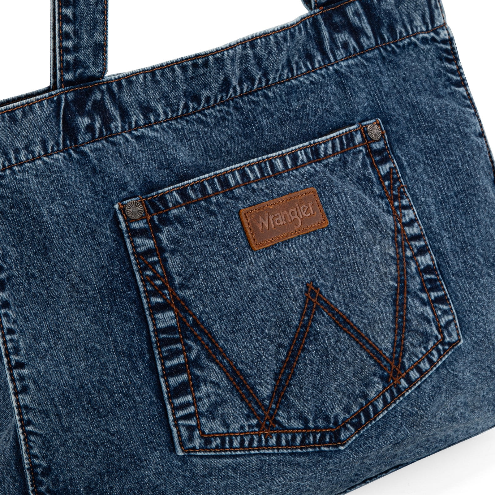 Wrangler Tote Bag for Women Large Denim Purses for Work Travel, Jean