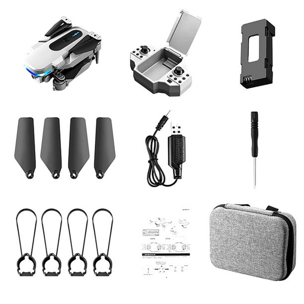 Sidaley Dron de fotografía aérea con WiFi de 2,4 Ghz, Control remoto inalámbrico, cuadricóptero portátil plegable, mantenimiento de Accesorios para aéreos Gris Tipo 1