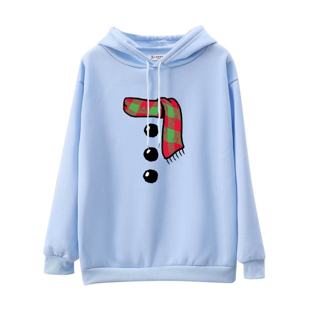 Sudadera Medium Gibobby con capucha de manga larga estampado color sólido informal Navidad azul M
