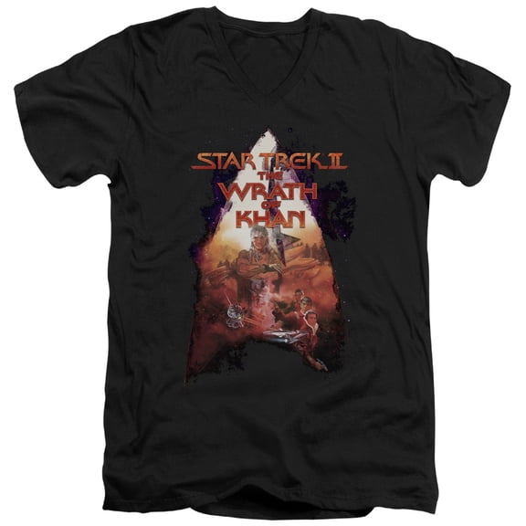 Star Trek Twok Poster Adult V-Neck T-Shirt Black