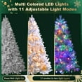 thumbnail image 3 of 4FT Mini Pre-Lit Christmas Tree, SESSLIFE 150 LED Lights with 11 Modes, Silver Realistic Branch Artificial Tree for Tabletop Indoor Outdoor Decoration, Includes Metal Stand, 3 of 8