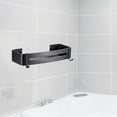 thumbnail image 5 of Shower Adhesive Wall Mounted Corner Caddy Shelf Aluminum Shampoo Holder Storage for Toilet - Square Black, 5 of 7