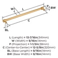 thumbnail image 6 of Amerock Faircrest 12-5/8 inch (320mm) Center-to-Center Champagne Bronze Cabinet Pull, 6 of 7